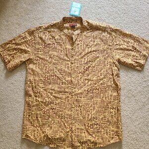 Aarong Men's Printed Casual Sport Short Sleeve Shirt (Large)